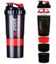 Шейкер Spider Bottle 2Go 500 мл + 2 отсека (по 100 мл) Черный с красным - изображение 1