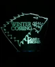 3d-светильник Дом Старков (Игра престолов Game of Thrones), 3д-ночник, несколько подсветок (батарейка+220В) - изображение 4