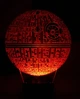 3d-светильник Звезда смерти (Звездные войны, Star wars), 3д-ночник, несколько подсветок (на пульте) - изображение 1