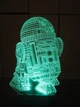 3d-светильник R2D2 Star wars Звездные войны, 3д-ночник, несколько подсветок (на пульте) - изображение 3