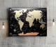 Большая золотая скретч-карта мира для путешествий Travel Mymap Black (черная) в раме 88x63см Metal Black - изображение 1