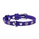 Ошейник WAUDOG Glamour кожа фиолетовый с клеевыми стразами Цветочек 32699 (4820082499044) - изображение 1
