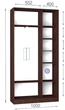 Шкаф купе Luxe Studio Стандарт-1 Тонированное зеркало с Пескоструем-4 1000x2400x450 двухдверный (18184) - изображение 2
