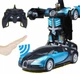 Машинка трансформер Радиоуправляемая Autobots Remote Control Car with Deformation &nbsp;Bugatti Robot Автобот Бугати с пультом Синяя (587 V) - изображение 2