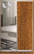 Шкаф купе Luxe Studio Классик-1 ДСП/Зеркало с Пескоструем-5 1000x2100x450 двухдверный (69627) - изображение 1