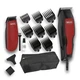 Машинка для стрижки + триммер Wahl 1395-0466 Home Pro 100 Combo с 2-х метровым кабелем + 8 насадок (3, 6, 10, 13, 16, 19, 22, 25 мм) + щетка + масло + чехол для хранения Черный/Красный - изображение 1