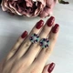 Серебряные серьги с натуральным сапфиром 1.04ct, изумрудом, рубином (1843116) - изображение 2