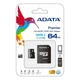 Карта памяти Adata MicroSDXC 64GB UHS-1 (Class 10) Premier + SD adapter для хранения данных - изображение 1