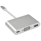 Адаптер Multiport USB Type-C to VGA/USB 3.0/Type-C (Silver) STLab - изображение 1