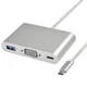 Адаптер Multiport USB Type-C to VGA/USB 3.0/Type-C (Silver) STLab - изображение 2