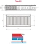 Радиатор HI-THERM 500x1600 мм Тип 22 нижний (VK225001600) - изображение 2