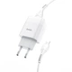 Сетевое зарядное устройство зарядка Hoco C73A Glorious 2USB 2.4A адаптер с кабелем Lightning White - изображение 1