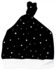 Шапочка Little stars вузол з білою окантовкою, чорна (80), MISHKA - зображення 1
