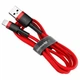Дата кабель USB 2.0 AM to Lightning 1.0m Cafule 2.4A red+red Baseus (CALKLF-B09) - изображение 1