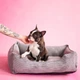 Лежак для собак Harley and Cho Dreamer 90х60 см с бортами Grey Velvet (3100096) - изображение 5