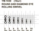 Вертлюг MiniMax Round та Diamond Eye Rolling Swivel №2 40 кг 10 шт. (YM-1030-2) - зображення 2