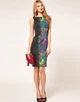 Платье Karen Millen M черное с зеленым KM70138 - изображение 2