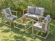 Комплект меблів Українські конструкції "Лофт золото" з штучного ротанга Золотий - зображення 2