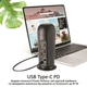 Док-станция 13-в-1 Promate AlphaHub USB-C PD/HDMI/VGA/3xUSB 3.0/USB-C 3.1/RJ45/SD/MicroSD/AUX 3.5 мм/5W динамик Black (alphahub.black) - изображение 3