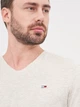 Футболка хлопковая длинная мужская Tommy Hilfiger 10274.4 S Светло-серая - изображение 4