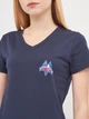 Футболка хлопковая женская Tommy Hilfiger 10199.1 M Темно-синяя - изображение 4