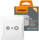 Комбинированная розетка VIDEX Binera Белая (VF-BNSK2TVSATE-W) - изображение 1