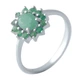 Серебряное кольцо с натуральным изумрудом 1.15ct, вес изделия 2,49 гр (2043386) - изображение 1