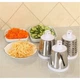 Овощерезка ручная мультислайсер Tabletop Drum Grater Kitchen Master Терка для овощей и фруктов 3 насадки голубая - изображение 5