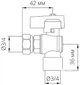 Кран BIANCHI угловой 3/4"х3/4" с накидной гайкой (527005050E) - изображение 4