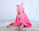 Дитячий рушник з капюшоном DREAM TOWELS СОВА 76Х92 РОЖЕВИЙ (DM-1017) - зображення 1