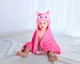Дитячий рушник з капюшоном DREAM TOWELS СОВА 76Х92 РОЖЕВИЙ (DM-1017) - зображення 2
