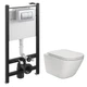 Инсталляция ROCA Active WC A89011001B c панелью смыва A8901160B1 + унитаз Gap Rimless A34H470000 с сиденьем Slim Soft Close - изображение 1