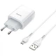 Сетевое зарядное устройство Hoco C73A Glorious + Cable (Micro USB) 2.4A 2USB white - изображение 1