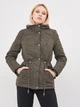 Парка осенняя с мехом женская H&M S87380 34 Темно-зеленая (2600001592160) - изображение 1