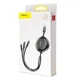 Кабель Baseus Golden Loop Three-in-One Elastic Data Cable USB for M + L + T 3.5A 1.2m Black - зображення 2