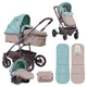 Дитяча коляска Lorelli S-500 set Зелено-бежева - зображення 7
