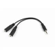 Кабель мультимедийный Jack 3.5mm M to 2 x Jack 3.5mm F 0.1m Cablexpert (CCA-415-0.1M) - изображение 1