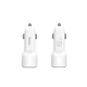 Автомобільний зарядний пристрій HOCO Z23 grand style dual-port car charger set with iP cable White (6957531078012) - изображение 3