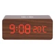 Деревянные светодиодные часы Bordo с беспроводной зарядкой Wood Wireless clock - изображение 1