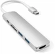 USB-хаб Satechi Aluminum Type-C Slim Multi-Port Adapter 4K V2 Silver (ST-SCMA2S) - изображение 2
