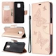 Чехол-книжка с рисунком UniCase Butterfly Pattern для Xiaomi Redmi Note 9 Pro Max / Note 9 Pro / Note 9s - Rose Gold - изображение 1
