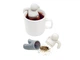 Ситечко для заварювання чаю Tea Strainer "Чоловічок mr. Big Tea", силіконове, сіре - зображення 3