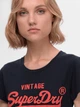 Футболка хлопковая женская Superdry 9640.1 L Темно-синяя - изображение 4