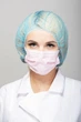 Одноразова шапка-берет модель Шарлот Medicom 100 шт в упаковці Блакитна - изображение 2