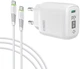 Сетевое зарядное устройство для Intaleo TCGQPD120T Type-C 20W QC PD з кабелем Type-C - Type-C White (1283126509988) - изображение 1