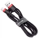 Кабель Baseus Cafule USB - Lightning 2 м 1.5 А Чорно-червоний (CALKLF-CG19) - зображення 1
