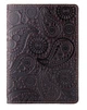 Шкіряна обкладинка на паспорт HiArt PC-01 Crystal Brown Silk Buta Art Коричневий - зображення 1