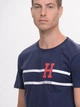 Футболка хлопковая длинная мужская Tommy Hilfiger 9514.4 S Синяя - изображение 4