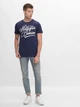 Футболка хлопковая длинная мужская Tommy Hilfiger 9524.3 S Синяя - изображение 3