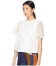 Футболка See by Chloe T-Shirt with Lace Overlay White Powder, L (46) (11065362) - изображение 2